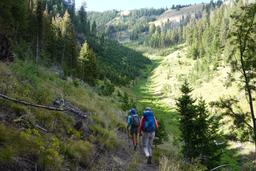 Leslie and deirdre below avalanche damage [sun aug 18 09:12:11 mdt 2024]